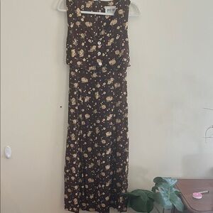 Vintage‎ Byer Too Maci Brown Floral Dress Mother of Pearl Miss Honey Phoebe 90s